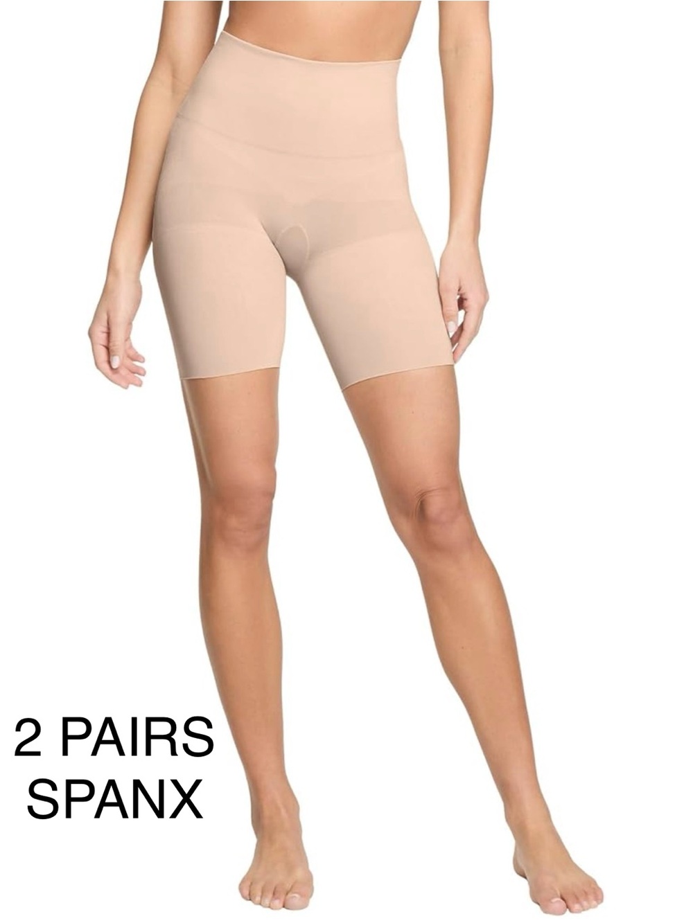 SPANX Nude High-Waist Sculpting Short - Size Large (L) - 2 Pairs